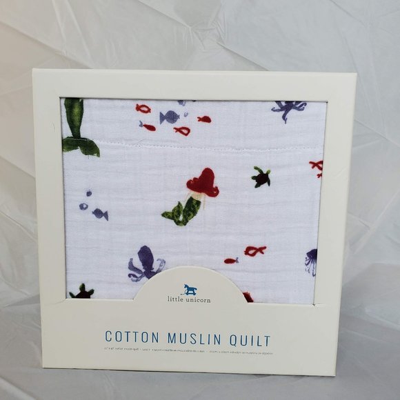 Little Unicorn Other - Little Unicorn Mermaid Print Cotton Muslin Quilt